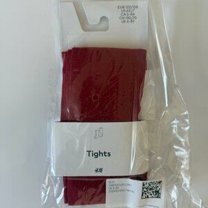 H&M Kids Girls Red Glitter Tights NWT